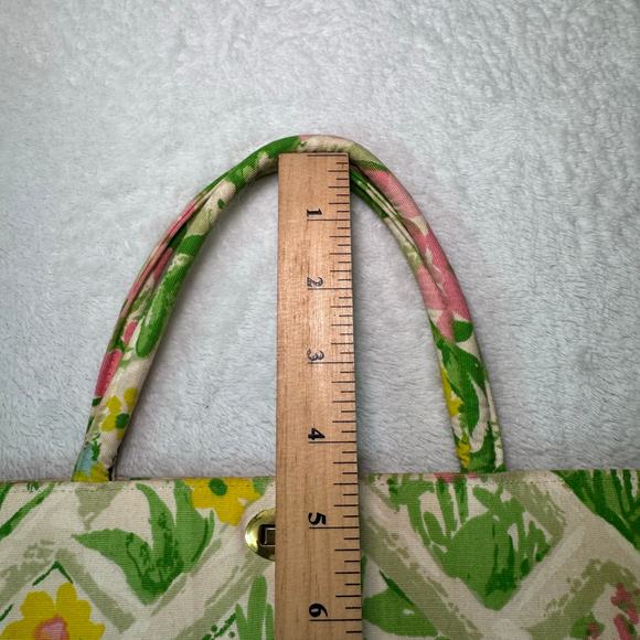 Vintage 1960s Floral Satchel Handbag, Spring Bag, Gardiner Maine Margaret Smith - Picture 12 of 12